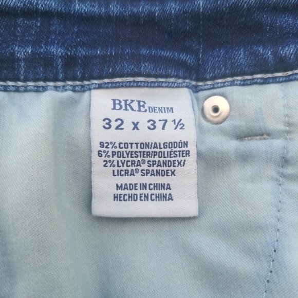 BKE Men's Parker Dark Blue High Rise Bootcut Denim Jeans Sz 32x37.5 - Picture 3 of 7